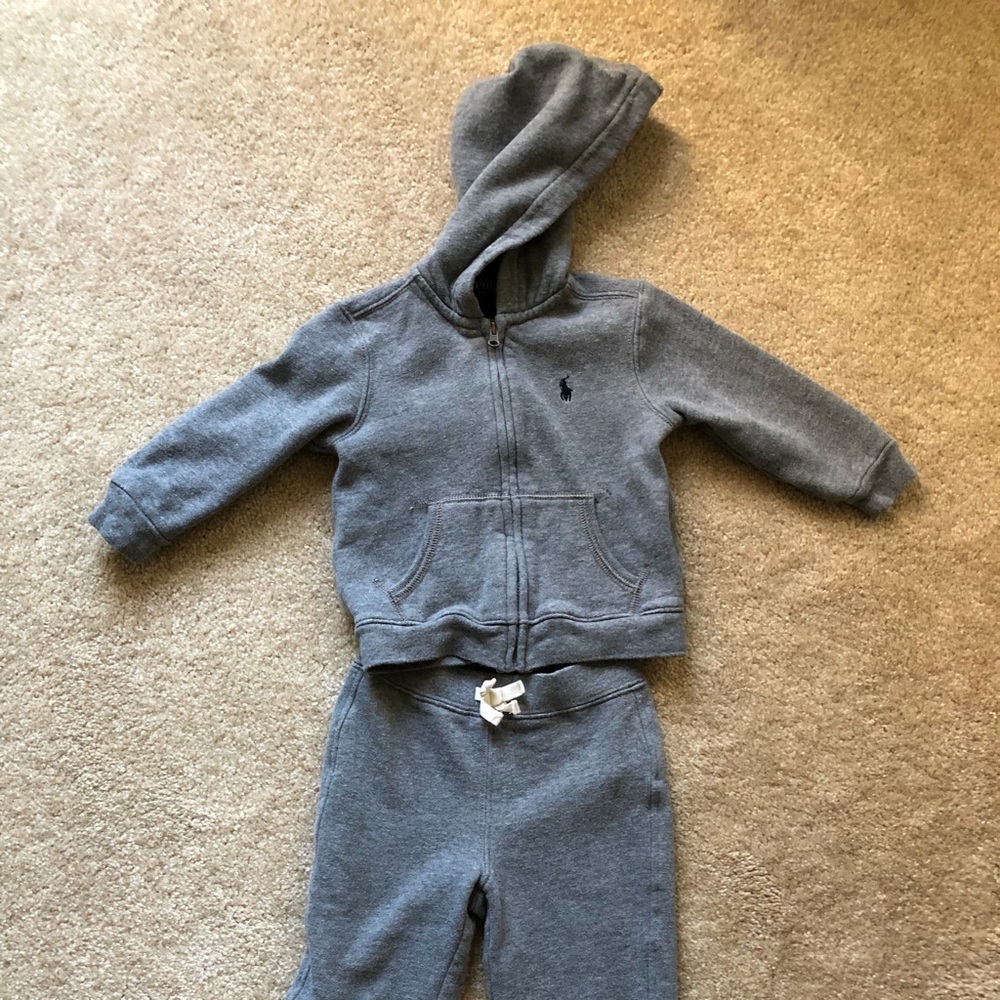Baby boy Polo Ralph Lauren gray sweatsuit
